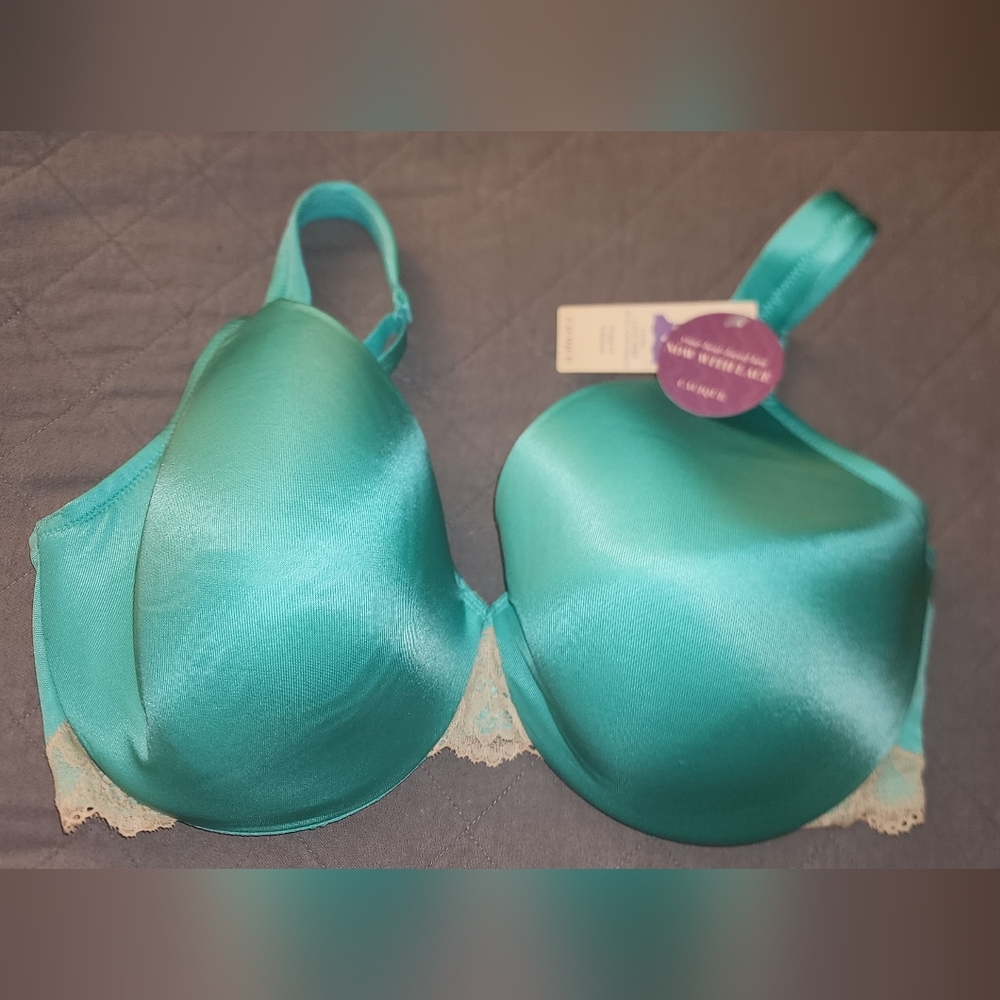 Cacique Blue Satin Bra Intimates & Sleepwear